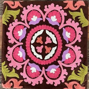 Pottery Barn PB Teen 16" embroidered Suzani style accent pillow cover